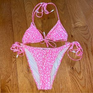 TRIANGL SWIMWEAR Vinca Pink Leopard String Bikini
